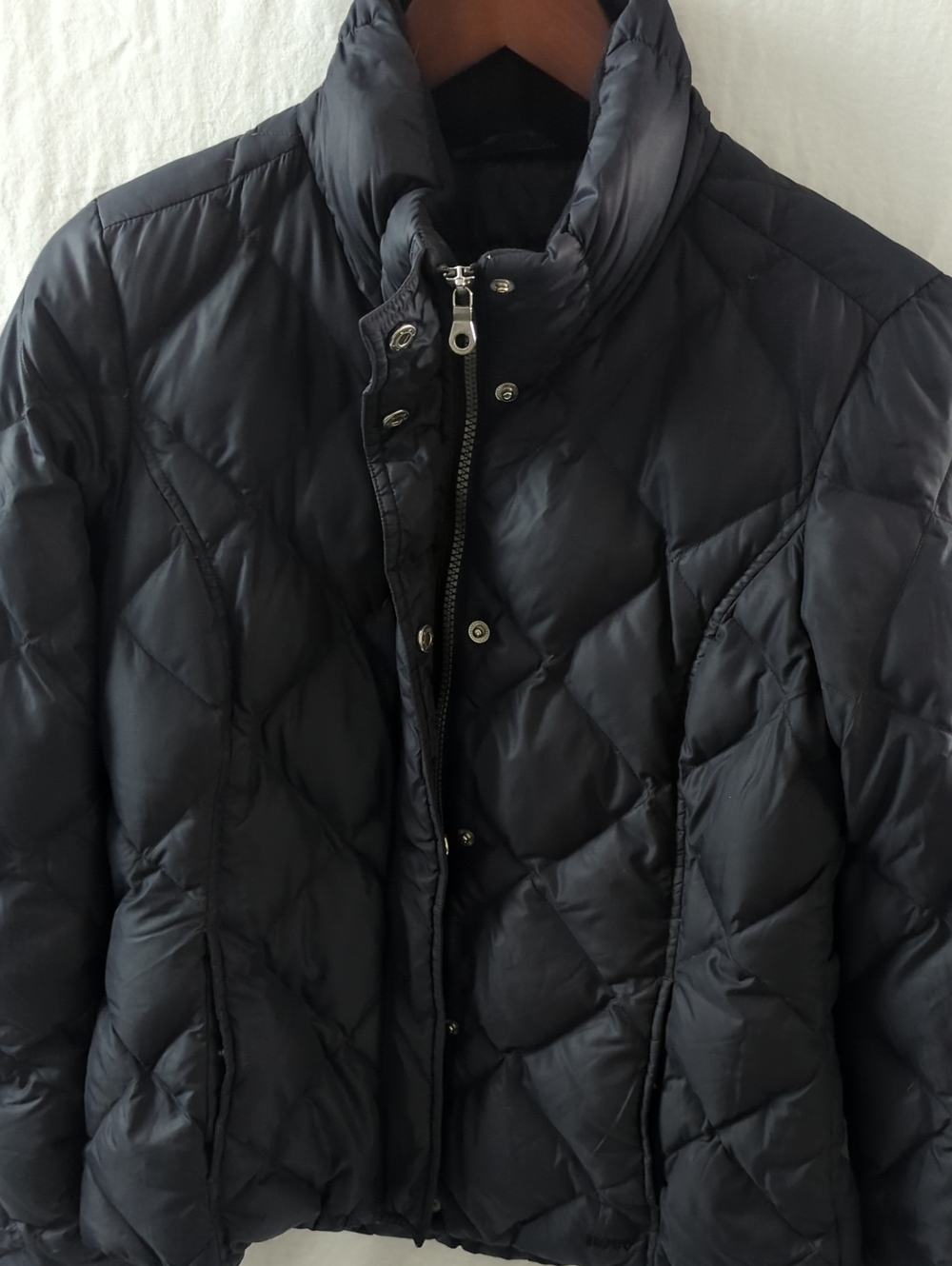 Eddie Bauer 700 Fill Down Jacket Womens S Black Diamond Quilted Puffer Coat 2009 - Picture 3 of 13